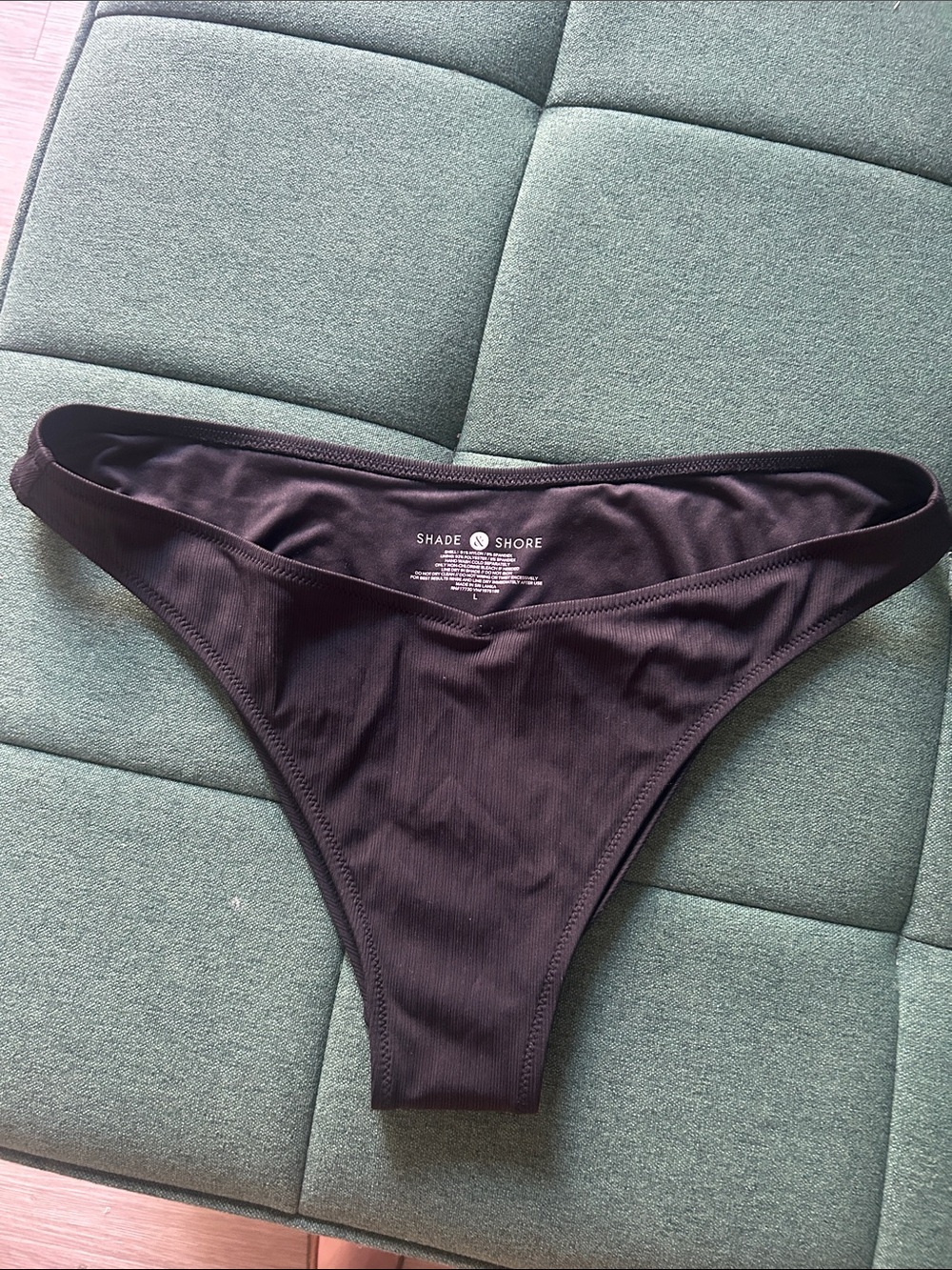 Shade & Shore Women's Black Bikini Bottom - Classic Low-Rise